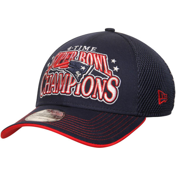 New England Patriots New Era Super Bowl XLIX 4X Champions 39THIRTY Flex Hat - Navy